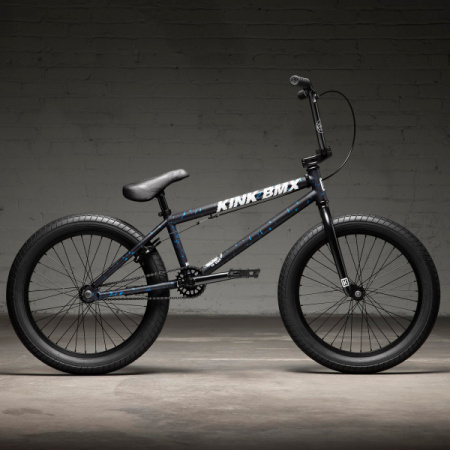 BMX Велосипед Kink Curb 20'' 2022 (черный / синие пятна) 20'' (черный / синие пятна) арт: K400BLU22