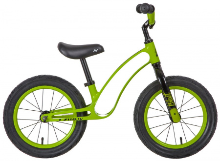 Беговел NOVATRACK 14'' MBLAST зеленый, магний-алюминиевая рама, цветной стальной обод, камера, покры
