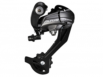 Переключатель задний SHIMANO ALTUS RD-M370-L, 9 скор., крепление (на болт) под петух, SGS (черный, ARDM370SGSL)