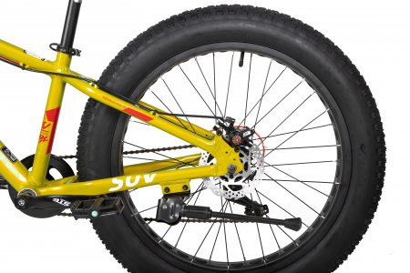 Велосипед NOVATRACK FATBIKE 24'' SUV алюм.рама 13, зеленый, 7-скор, TY200/TS38, диск.торм.STG