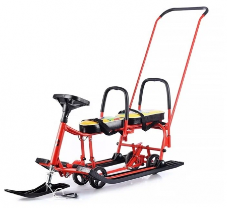 Игрушка Снегокат детский 507 ''TWINS BABY Wheel'' разборный для двоих с двумя складными спинками, съ