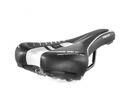 Седло MTB ''TEXA'' чёрный/белый, Flex PU, покрытие: синт.кожа, 275х148мм, 325г