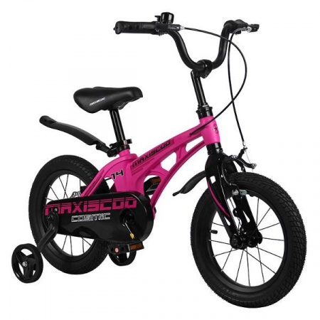 Детский Велосипед MAXISCOO  ''Cosmic'' Standard Plus 14'', Розовый Матовый, С Ручными Тормозами (202