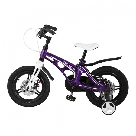 Детский Велосипед MAXISCOO ''Cosmic'' Deluxe Plus 14'', Фиолетовый, С Дисковыми Тормозами (2022)