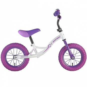 Беговел 12'' NOVATRACK Magic белый, цветной спицованный обод, камера, покрышка #120851