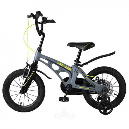 Детский Велосипед MAXISCOO ''Cosmic'' Standard Plus 14'', Серый Матовый, С Ручными Тормозами (2022)