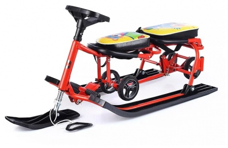 Игрушка Снегокат детский 507 ''TWINS BABY Wheel'' разборный для двоих с двумя складными спинками, съ
