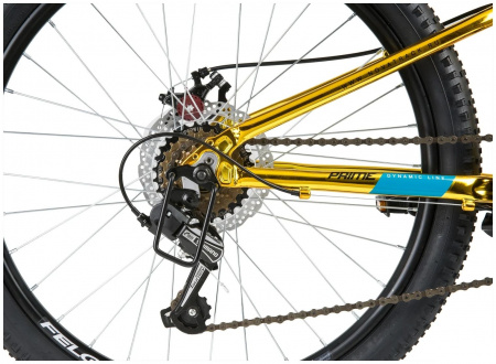 Велосипед NOVATRACK 24'' PRIME алюм.рама 11'', золотой металлик, 18-скор, TY21/TS38/SG-6SI, диск.тор