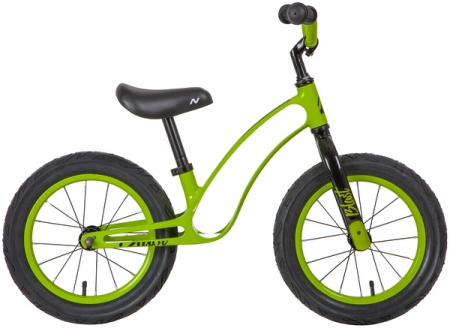 Беговел NOVATRACK 14'' MBLAST зеленый, магний-алюминиевая рама, цветной стальной обод, камера, покры