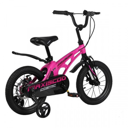 Детский Велосипед MAXISCOO  ''Cosmic'' Standard Plus 14'', Розовый Матовый, С Ручными Тормозами (202