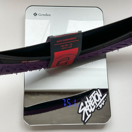 BMX Покрышка Cinema Williams 2,50'' Purple w/ Black Walls 2.50'' 60psi (фиолетовый / черная боковина