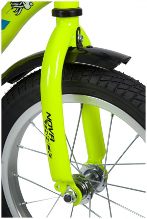 Велосипед NOVATRACK 14'' NEPTUNE зеленый, тормоз нож, крылья корот, полная защ.цепи