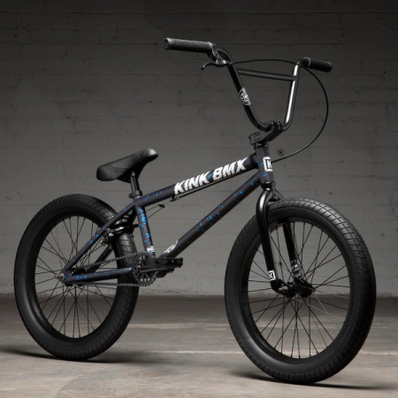 BMX Велосипед Kink Curb 20'' 2022 (черный / синие пятна) 20'' (черный / синие пятна) арт: K400BLU22