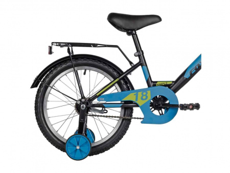 Велосипед FOXX 18'' SIMPLE чёрный, сталь, тормоз нож, крылья, багажник, защита А-тип