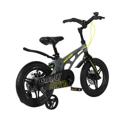 Детский Велосипед MAXISCOO ''Cosmic'' Deluxe Plus 14'', Серый Матовый, С Дисковыми Тормозами (2022)