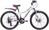 Велосипед NOVATRACK 24'' KATRINA, алюм.рама 12'' белый, 21-скор, TY300/TS38/TZ21, диск.тор.STG