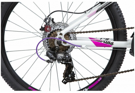 Велосипед NOVATRACK 24'' KATRINA, алюм.рама 12'' белый, 21-скор, TY300/TS38/TZ21, диск.тор.STG