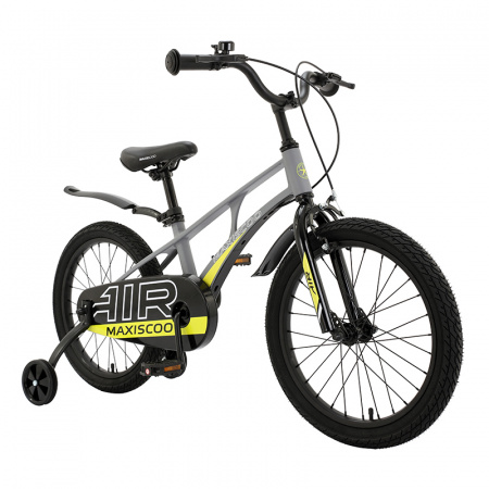 Детский Велосипед MAXISCOO  ''Air'' Standard 18'', Серый Матовый, С Ручными Тормозами (2023)