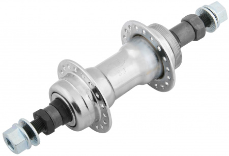 (130142 / LU046776) Втулка задняя 36H KT-122R KT под трещотку 6-7ск, сталь серебр. под гайку