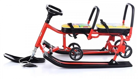 Игрушка Снегокат детский 507 ''TWINS BABY Wheel'' разборный для двоих с двумя складными спинками, съ