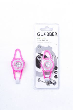 Фонарь Globber FLASH LIGHT LED, розовый